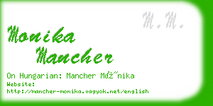monika mancher business card